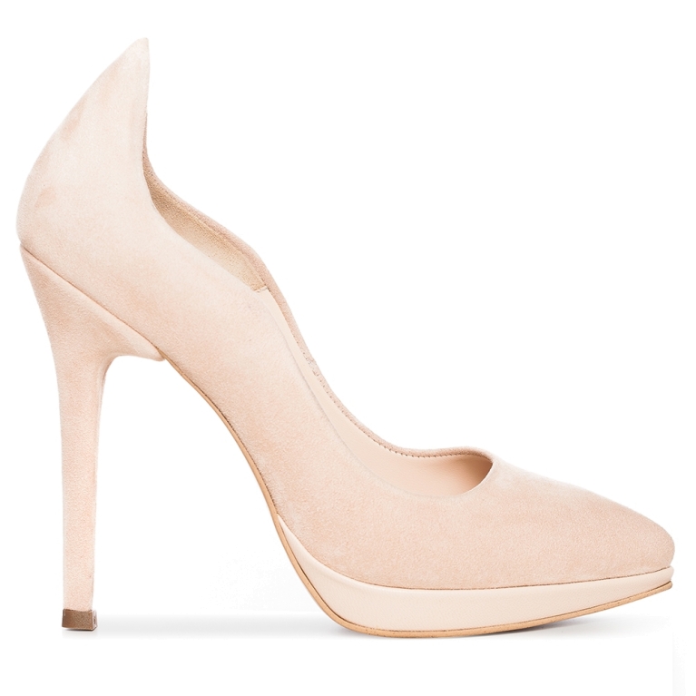 Nude bridal shoes with platform high heel Nina
